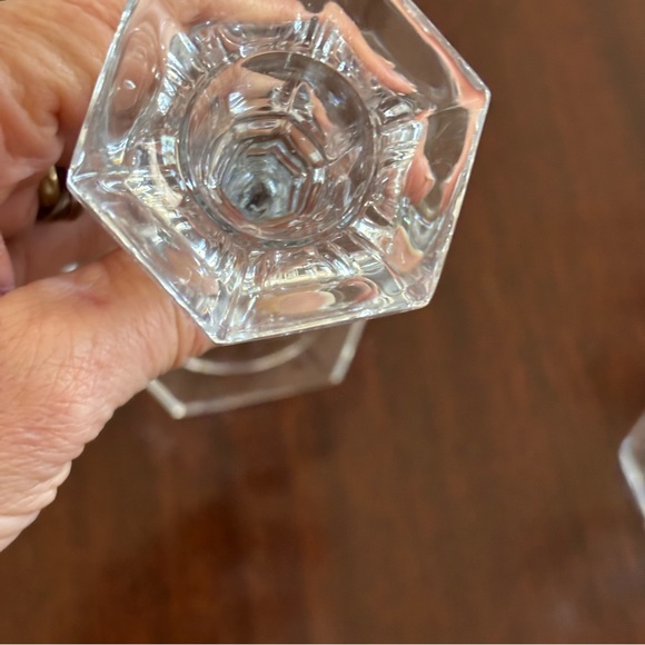Pair of Vintage Crystal Candleholders - Picture 5 of 5